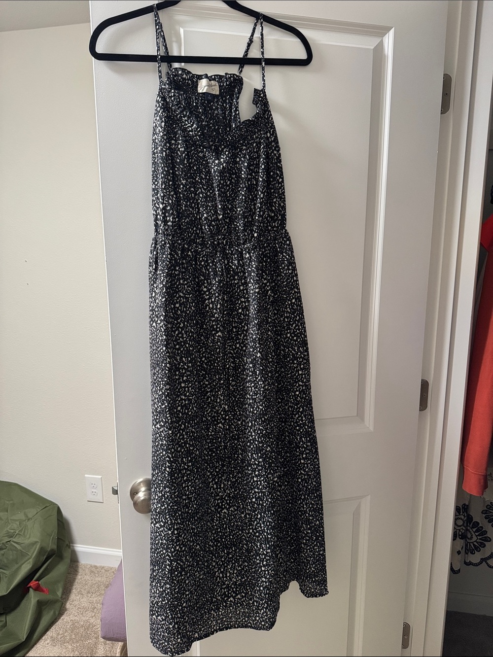 Universal Thread Black and White Spotted Maxi Dress